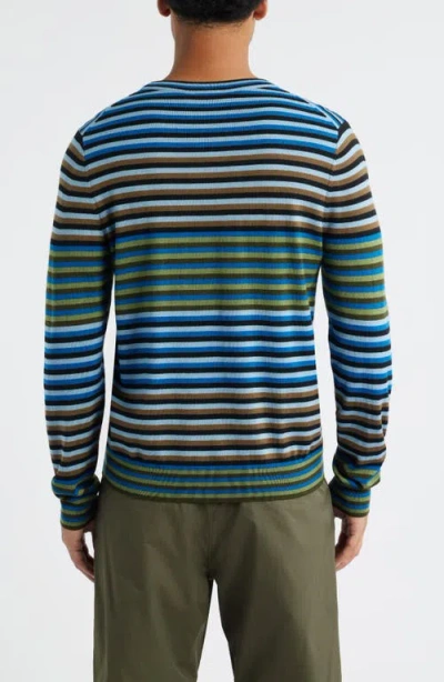 Ps By Paul Smith Ps Paul Smith Stripe Merino Wool Crewneck Sweater In Blue