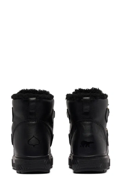 Sorel One Ave™ Alpine Genuine Shearling Waterproof Boot In Black