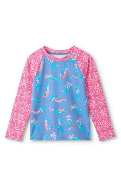 Hatley Kids' Salty Mermaids Long Sleeve Rashguard In Multi