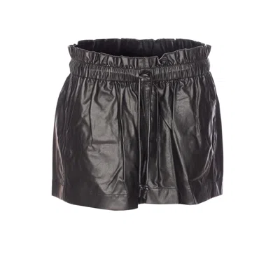 Isabel Marant Étoile Naline Paperbag Waist Faux Leather Shorts In Animal Print