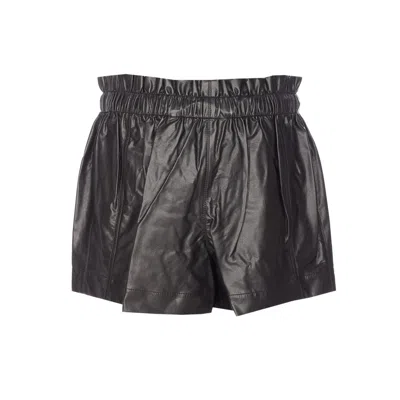 Isabel Marant Étoile Naline Paperbag Waist Faux Leather Shorts In Animal Print