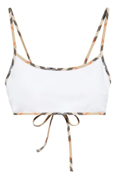 Burberry Starla Check Trim Bikini Top In Animal Print