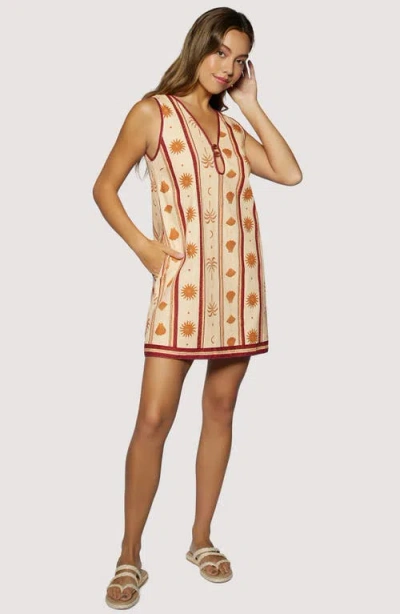 Lost + Wander Coral Faire Keyhole Minidress In Multi