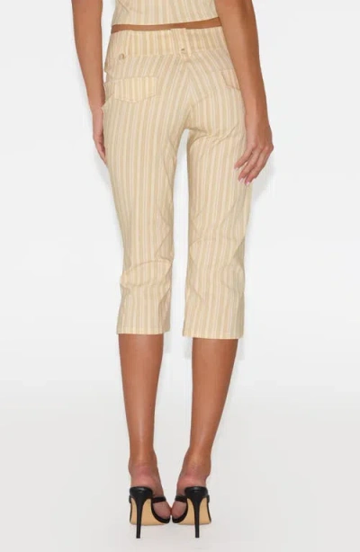Tiger Mist Kittie Stripe Capri Pants In Yellow