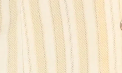 Tiger Mist Kittie Stripe Puff Sleeve Crop Shirt In Yellow