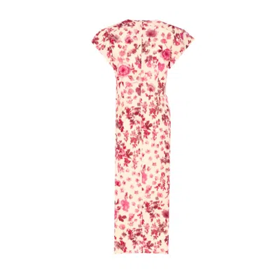 Isabel Marant Terenae Ikat Print Bubble Sleeve Stretch Silk Midi Dress In Multi