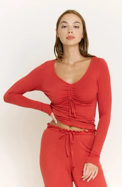 Honeydew Dreamland Lounge Rib Pajamas In Red