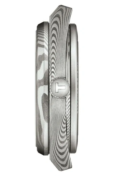 Tissot Prx Powermatic 80 Damascus Steel Leather Strap Watch, 38mm In Black