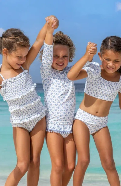 Shade Critters Kids' Cottage Floral Two-piece Rashguard Swimsuit In Blue