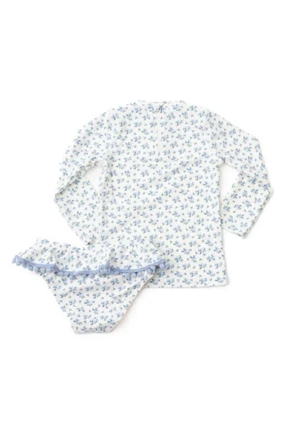Shade Critters Kids' Cottage Floral Two-piece Rashguard Swimsuit In Blue