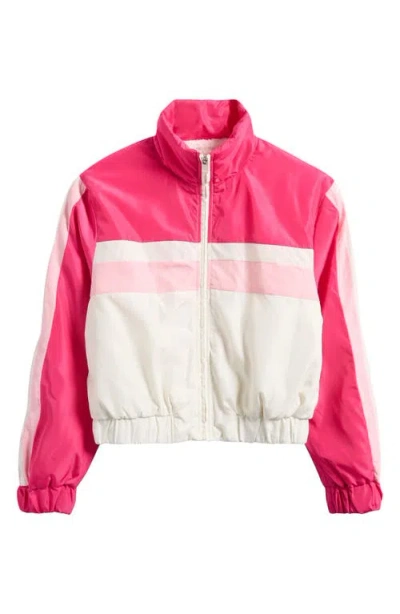 Marci Kids' Track Windbreaker Jacket In Pink