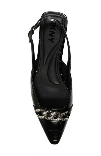 Dkny Cosetta Slingback Pointed Toe Flat In Black
