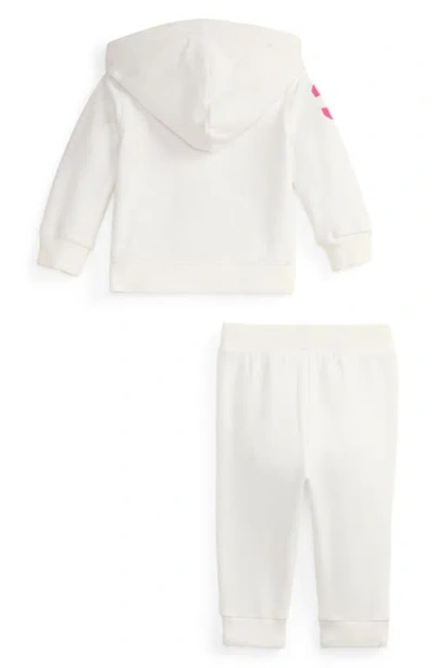 Ralph Lauren Big Pony Fleece Zip Hoodie & Joggers Set In White