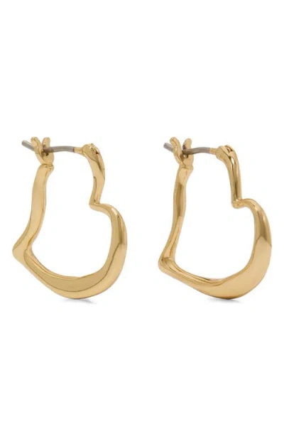 Kate Spade New York Amour Heart Huggie Hoop Earrings In Gold
