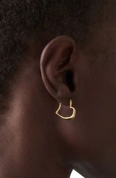 Kate Spade New York Amour Heart Huggie Hoop Earrings In Gold