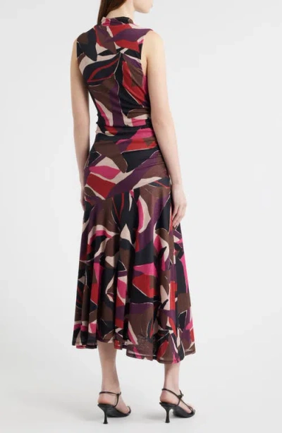 Rails Vanya Abstract Print Faux Wrap Midi Dress In Multi