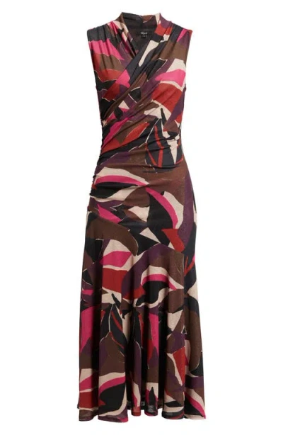 Rails Vanya Abstract Print Faux Wrap Midi Dress In Multi