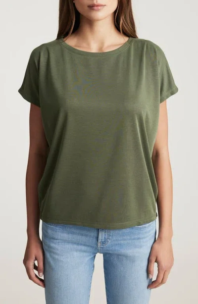 Mavi Jeans Luxe Touch Boat Neck T-shirt In Green