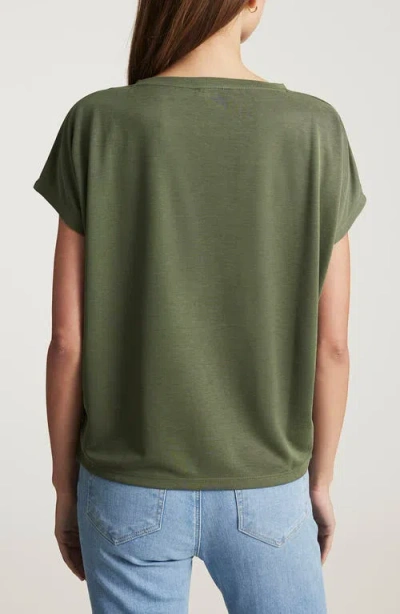 Mavi Jeans Luxe Touch Boat Neck T-shirt In Green