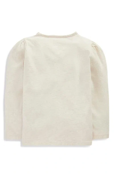 Mini Boden Kids' Heart Appliqué Long Sleeve Cotton Graphic T-shirt In White