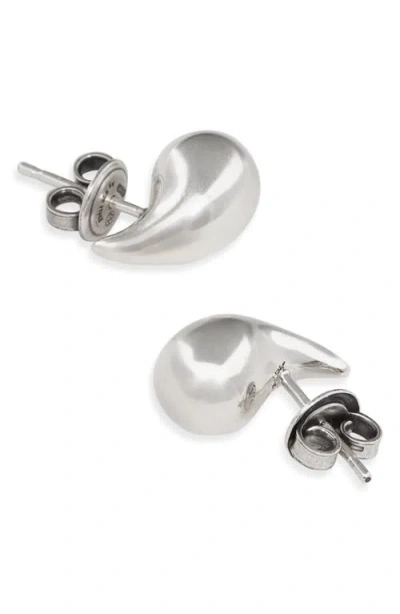 Bottega Veneta Mini Sterling Silver Drop Earrings In Metallic