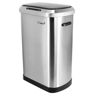 Elama 13 Gallon Automatic Sensor Hands Free Trash Can In Silver In Silver