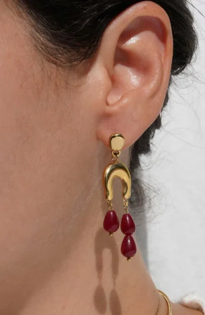 Kozakh Moshka Drop Earrings In Gold