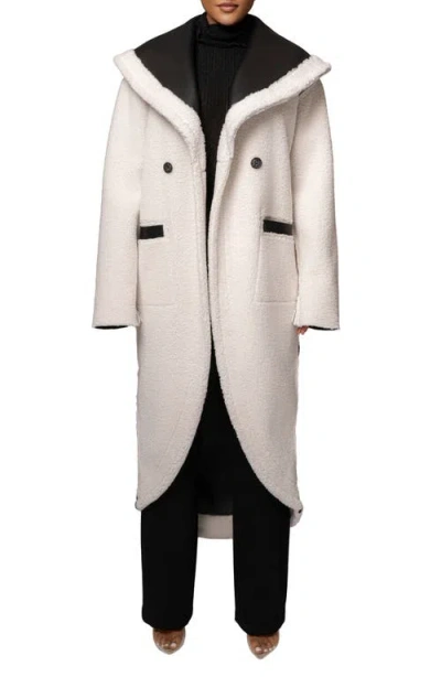 Jluxlabel Jaida Reversible Faux Shearling Coat In Black