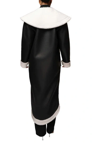 Jluxlabel Jaida Reversible Faux Shearling Coat In Black