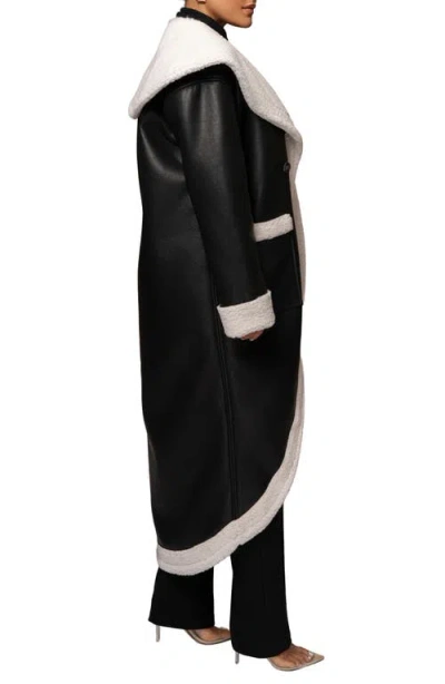 Jluxlabel Jaida Reversible Faux Shearling Coat In Black