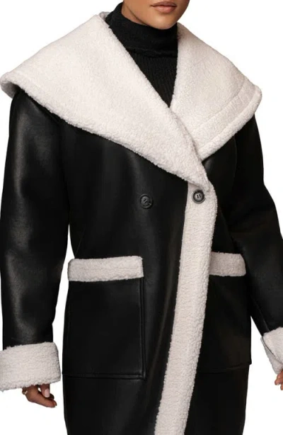 Jluxlabel Jaida Reversible Faux Shearling Coat In Black