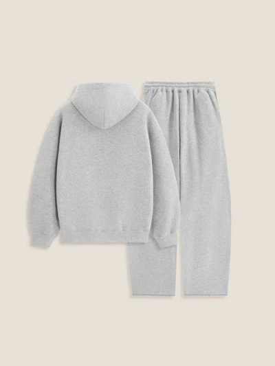 Aelfric Eden Cloud Essential Fleece Pullover Hoodie Super Baggy Set In Gray