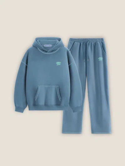 Aelfric Eden Cloud Essential Fleece Pullover Hoodie Set In Blue