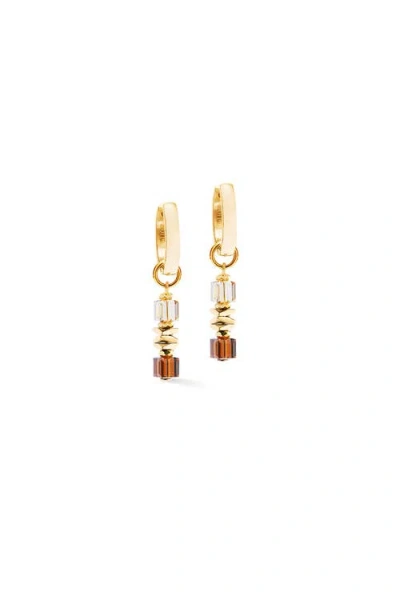 Coeur De Lion Wave Cube Flow Gold Hoop Earrings In Gold
