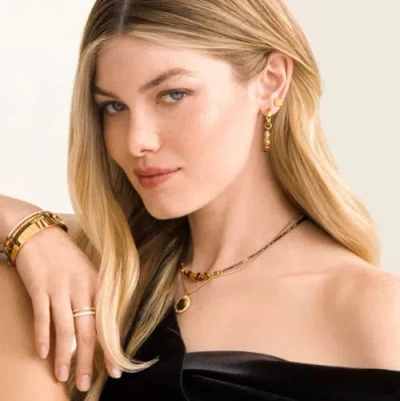 Coeur De Lion Wave Cube Flow Gold Hoop Earrings In Gold