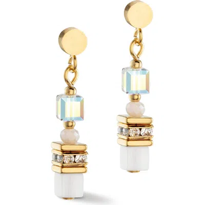 Coeur De Lion Mini Cubes Gold Earrings In Gold