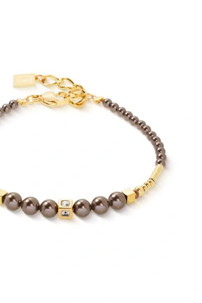 Coeur De Lion Shimmering Princess Pearls Gold Bracelet In Gold