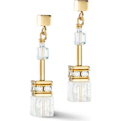 Coeur De Lion Geocube Iconic Nature Gold Earrings In Gold
