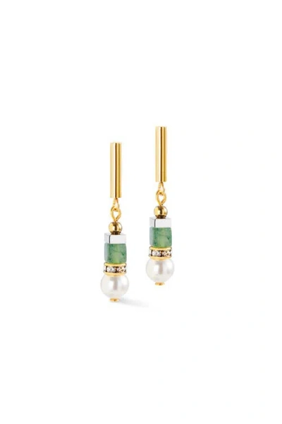 Coeur De Lion Precious Fusion Offset Earrings In Gold