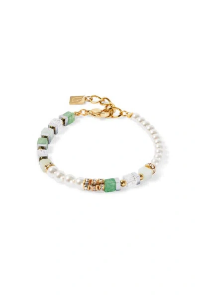 Coeur De Lion Precious Fusion Offset Gold Bracelet In White