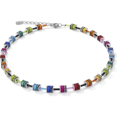 Coeur De Lion Geocube® Classic Polaris & Rhinestone Necklace In Metallic