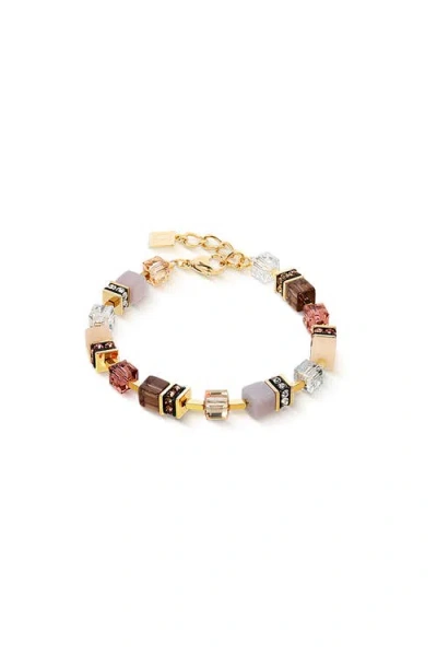 Coeur De Lion Geocube Precious Statement Bracelet In Gold
