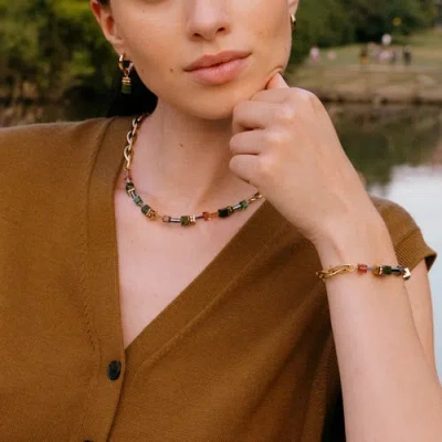 Coeur De Lion Geocube® Chunky Chain Hoop Earrings In Gold