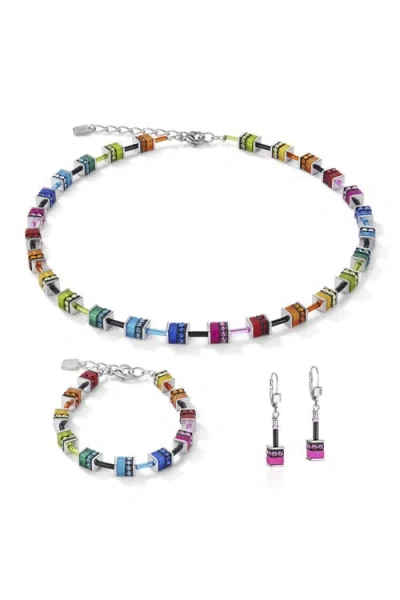 Coeur De Lion Geocube® Classic Polaris & Rhinestone Necklace In Metallic