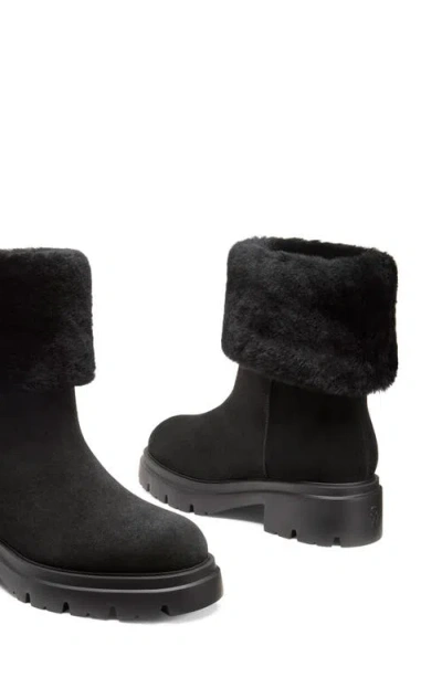 Stuart Weitzman Hudson Shearling-lined Suede Booties In Black