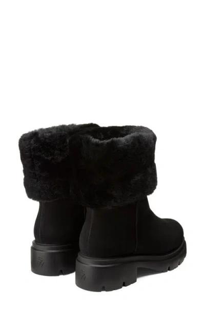 Stuart Weitzman Hudson Shearling-lined Suede Booties In Black