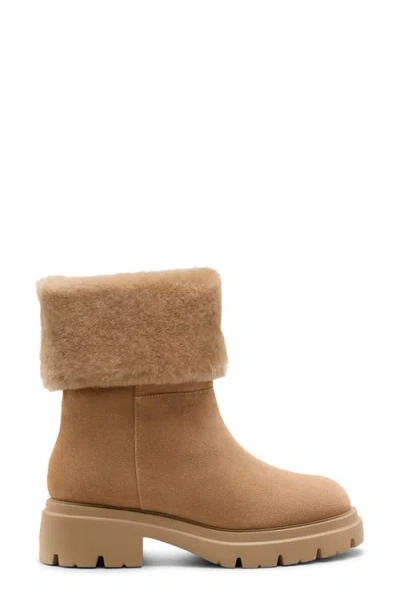 Stuart Weitzman Hudson Shearling-lined Suede Booties In Brown