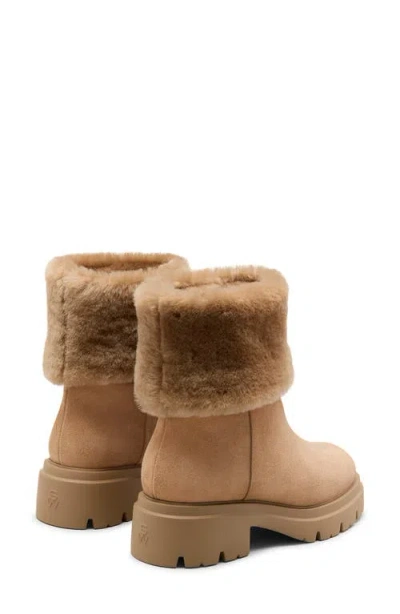 Stuart Weitzman Hudson Shearling-lined Suede Booties In Brown
