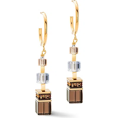 Coeur De Lion Geocube Precious Statement Earring In Gold