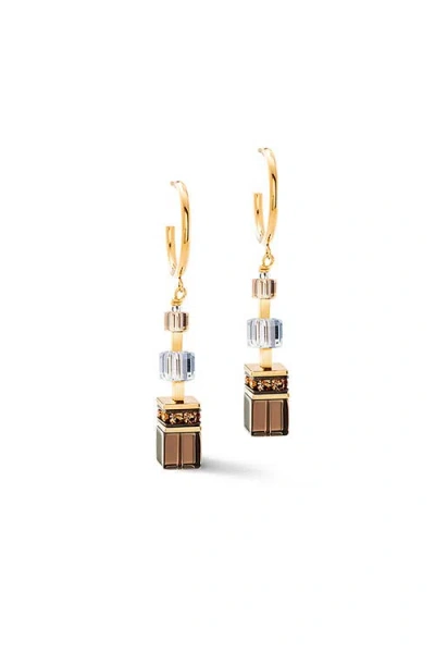 Coeur De Lion Geocube Precious Statement Earring In Gold